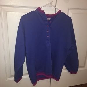 URBAN VINTAGE NAVY BLUE QUARTER BUTTON SWEATER
